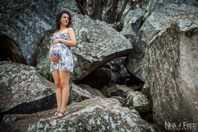 photo femme enceinte rochers A&O