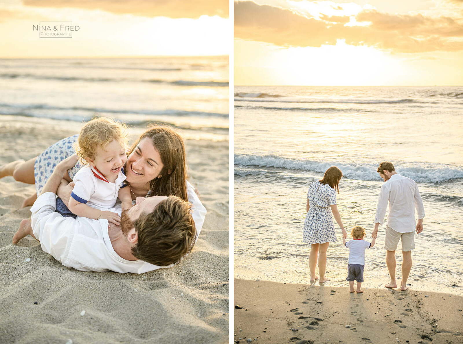 photos de famille plage A&J&L