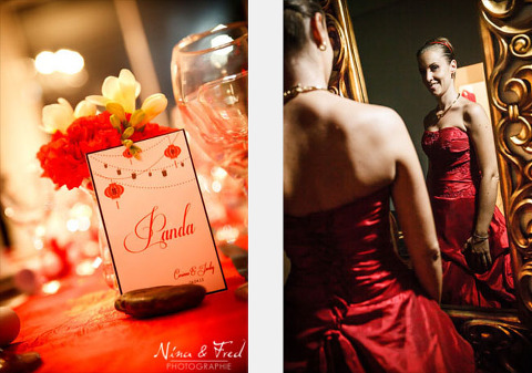 Corinne et Jacky robe de mariée rouge