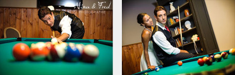 Christine et Marcelo billard