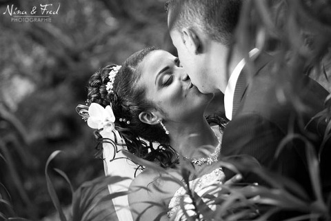 mariage karen johan couple noir et blanc