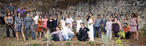 Christine et Marcelo photo de groupe du mariage
