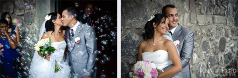 mariés Maud et Julien devant l'église