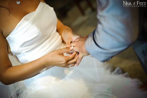 échange des alliances Maud et Julien