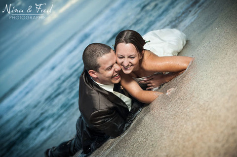 photo trash the dress de mariage Maelle et Loïc