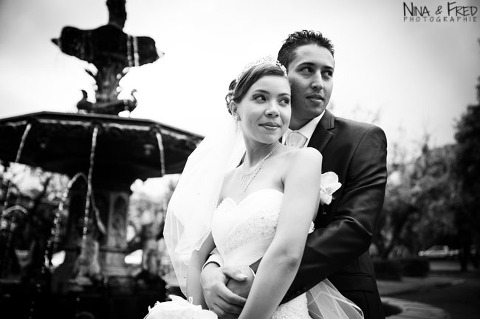 photo de couple en noir et blanc Gaëlle et Arnaud