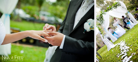 échange des alliance mariage de Gaëlle et Arnaud