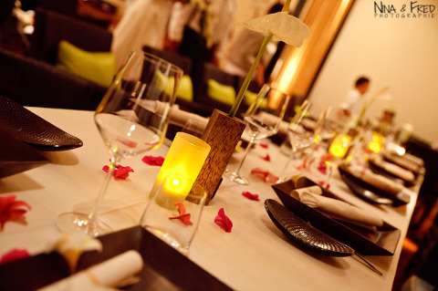 table des mariés restaurant du Palm Réunion