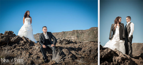 photos des mariés dans le désert Amandine et Rémy