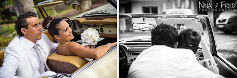 mariés Aurélie et Maxime en voiture