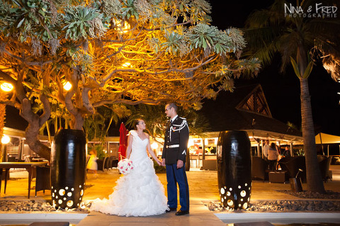 photos des mariés à l'hôtel Palm Linda