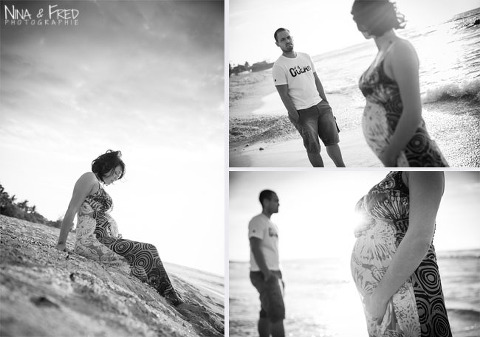 photos de grossesse noir et blanc Farah