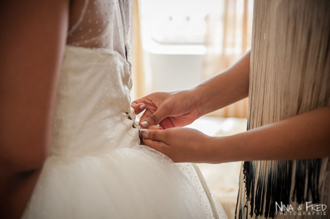 habillage de la mariée J&Y