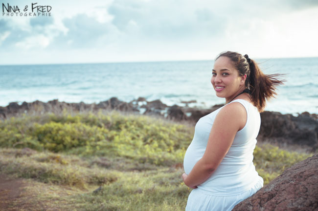 photo d'Amandine enceinte à la Réunion