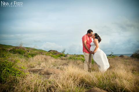 grossesse d'Amandine photo dans la savane