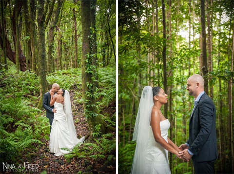 photo de mariage dans la forêt F&D