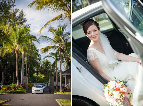 arrivée voiture mariage Lux J&L