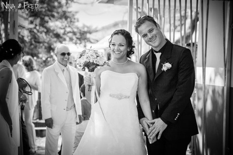 mariés D&Y en noir et blanc