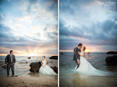 photos mariés dans l'eau A&L