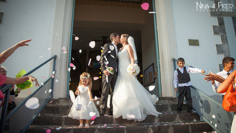 bisou des mariés Emmanuelle et Cédric