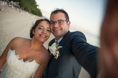 selphie mariés Sandrine et Thomas