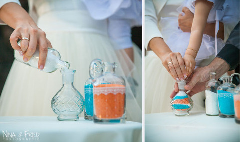 cérémonie du sable mariage Lydia et Nicolas
