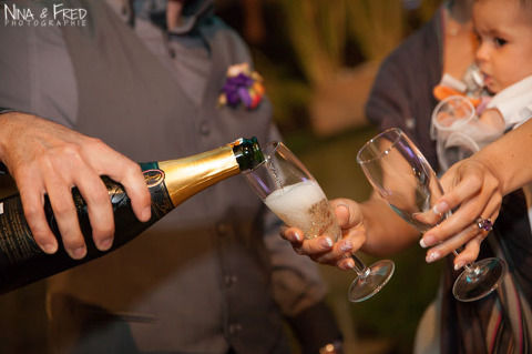 champagne au mariage de Lydia et Nicolas