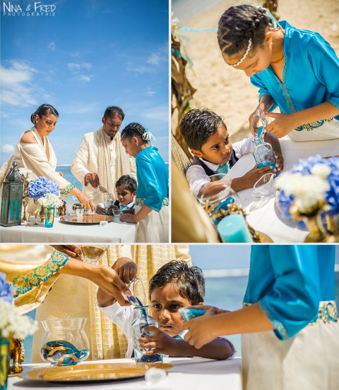 cérémonie des sables en famille S&J