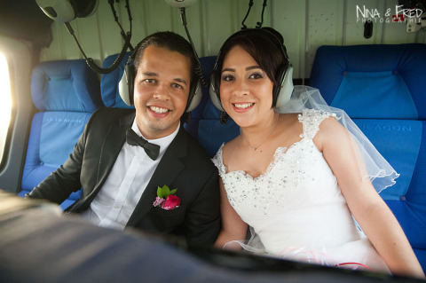 mariés dans l'hélicoptère A&M