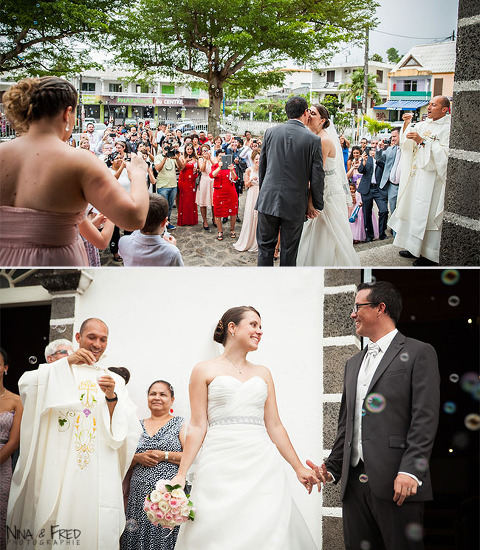 sortie des mariés Marie-Alice et Fabrice