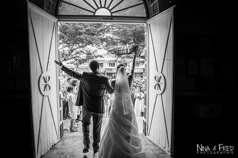 photo noir et blanc mariage MA&F