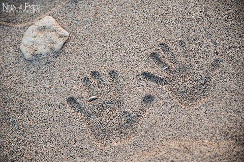 alliances dans le sable Émilie et Sébastien