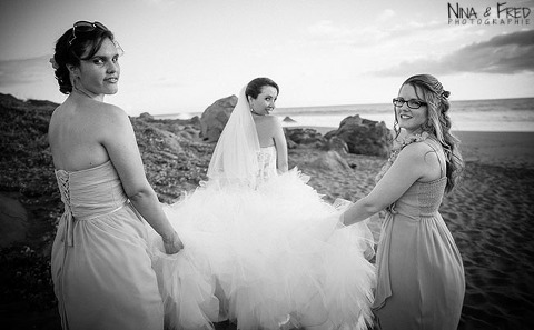 la mariée Carole et ses demoiselles d'honneur