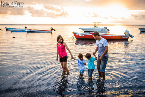 photo de famille B dans l'eau