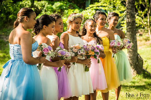 mariée et demoiselles d'honneur 974 Marine