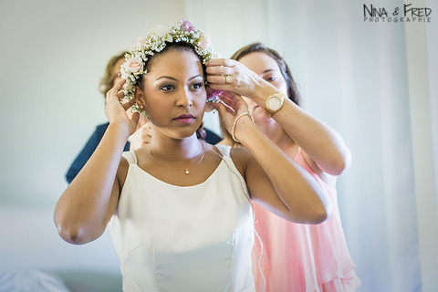 couronne de fleurs Marine