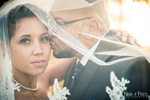 E&J sous le voile de la mariée