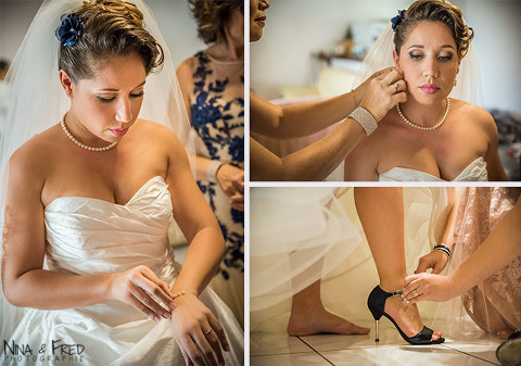 habillage de la mariée Emilie