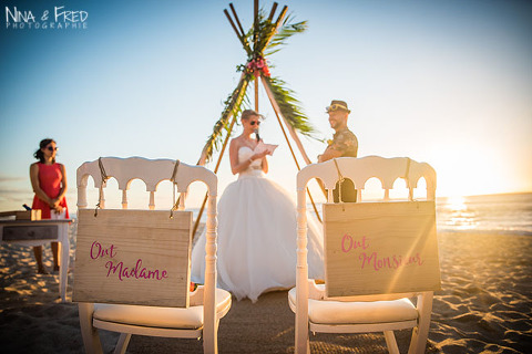 cérémonie de mariage plage L&C