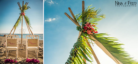 arche sur la plage mariage L&C