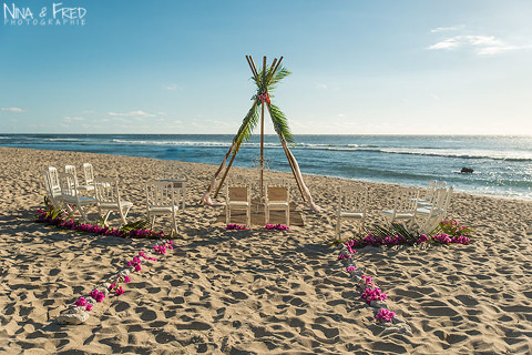 cérémonie sur la plage Réunion L&C