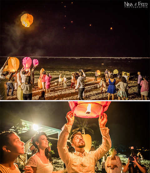 lâcher de lanternes Réunion J&A