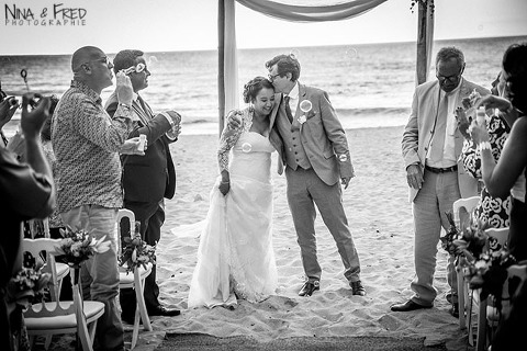 photo en noir et blanc mariage W&F