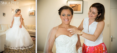 habillage de la mariée Audrey et Stephane