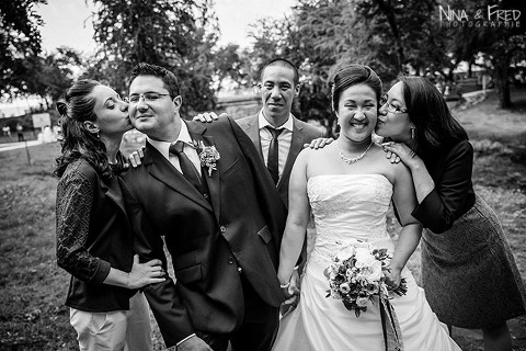 mariés et invités mariage A&R