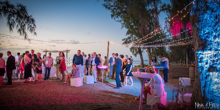 réception mariage sur la plage M&B