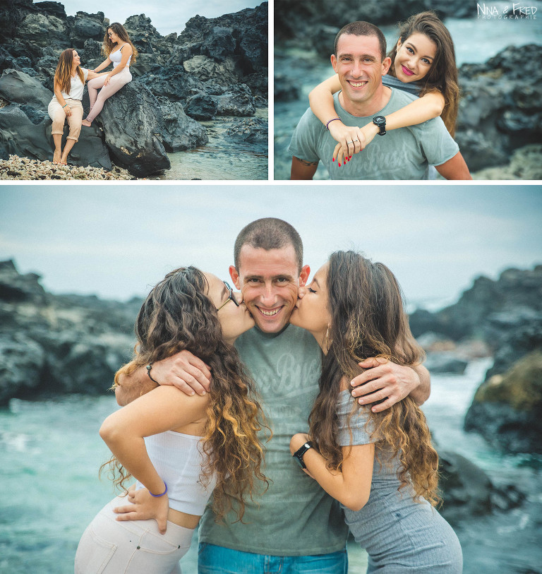 photo famille pere fille Lac