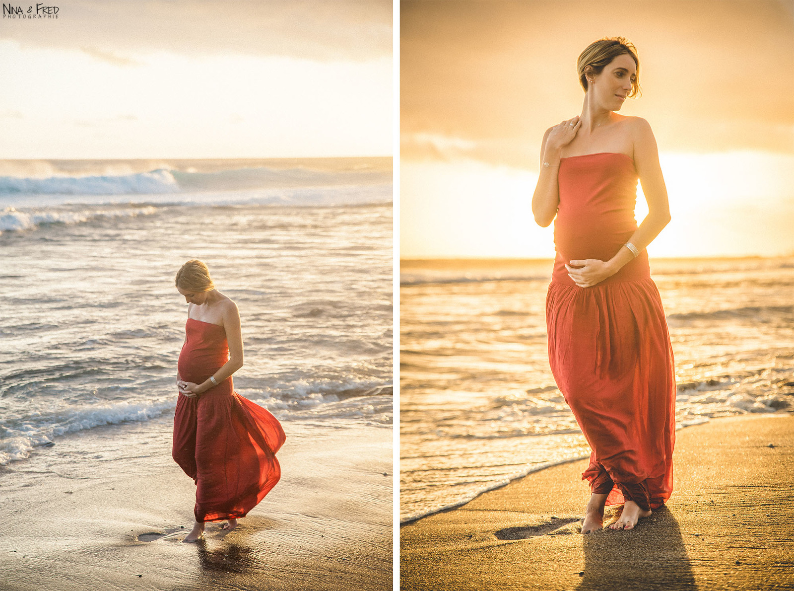 femme enceinte coucher du soleil F&A