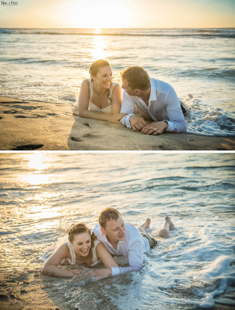 séance trash the dress dans l'océan C&G