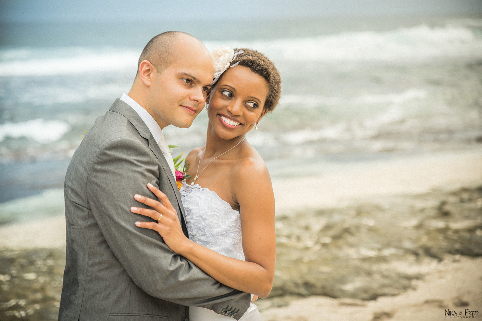 photo sur la plage mariage B&S